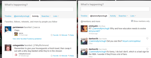 Twitter activity stream