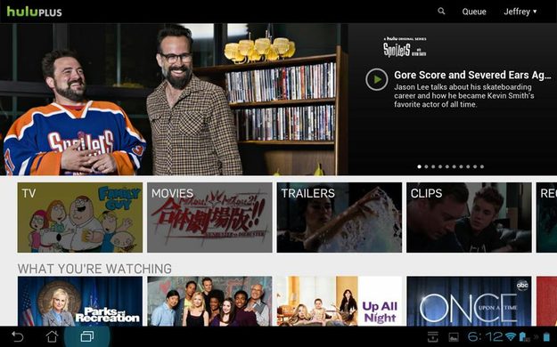Asus transformer pad infinity review screenshot hulu plus google android tablet