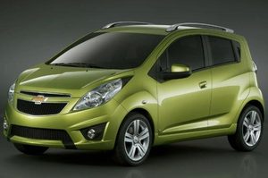 Chevy Spark front three-quarter gray background