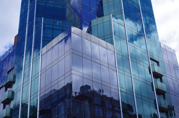 Pentax K 01 camera review sample outside building glass mirrorless camera