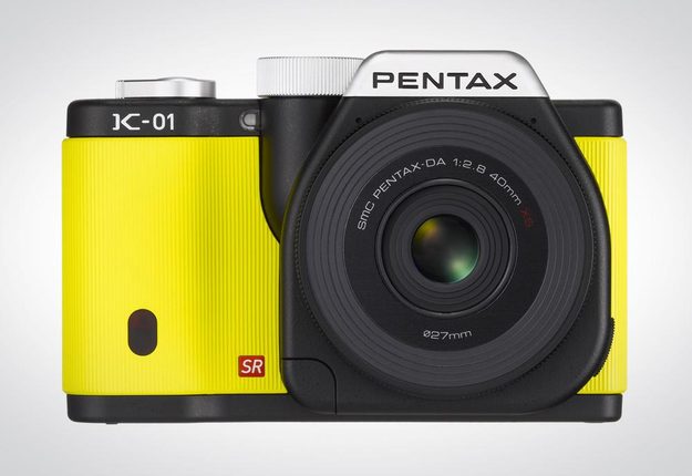 Pentax K 01 review front body yellow mirrorless camera