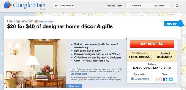 Meta Google Offers