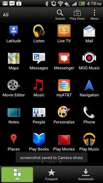 HTC One X Android App Screen