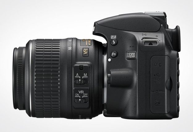 Nikon D3200 review side body with nikkor lens