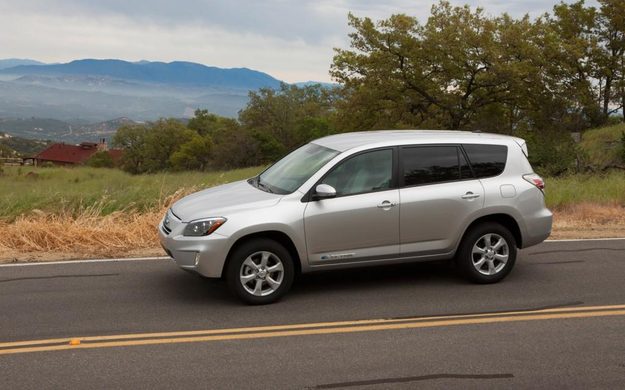 Toyota RAV4 EV parked roadside
