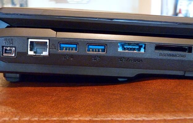 The Origin Eon 17-S is equipped with two USB 3.0 ports, a media card reader, and standard ethernet.