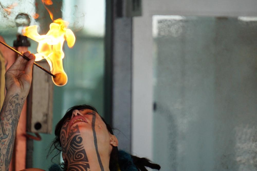 The demonstration, strangely, included a firebreather.