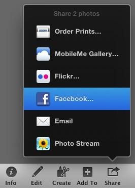 iPhoto Mac OS X Facebook