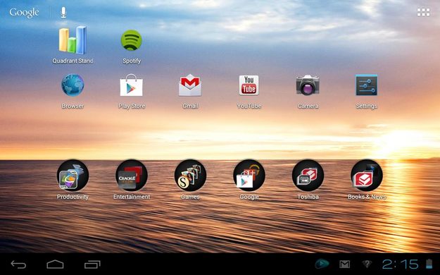 toshiba excite 7 7 review screenshot home apps android 4.0 ice cream tablet