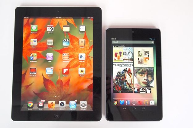 Google Nexus 7 Tablet review front ipad side by side android tablet