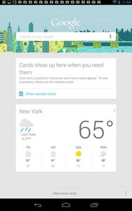 Google Nexus 7 Tablet review screenshot google now cards android