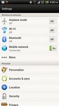 HTC EVO 4G LTE review screenshot settings htc touch interface