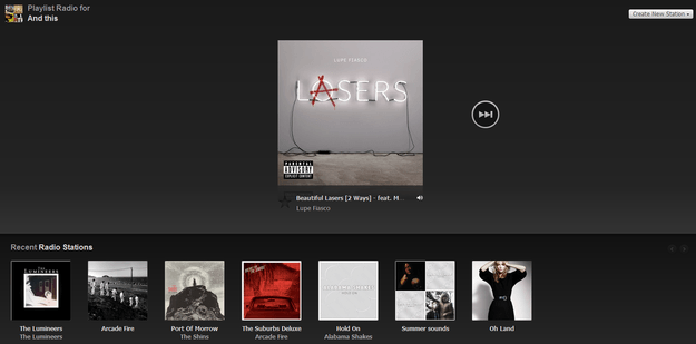 spotify desktop radio options