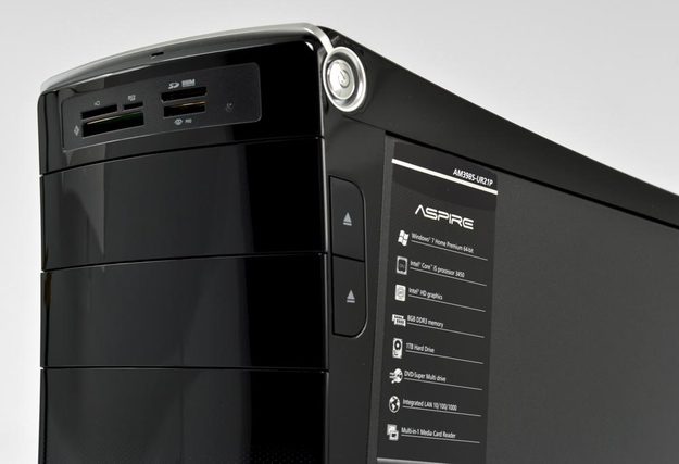 Acer Aspire M3985 Review power button desktop tower