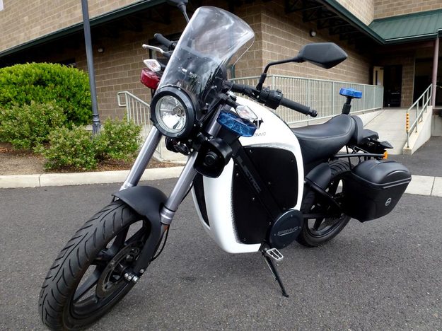 Brammo Empulse electric motorcycle preview bike side front police model hong kong