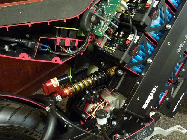 Brammo Empulse electric motorcycle preview engine closeup gearbox internal