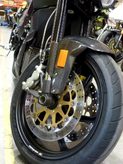 Brammo Empulse electric motorcycle preview front wheel closeup engine