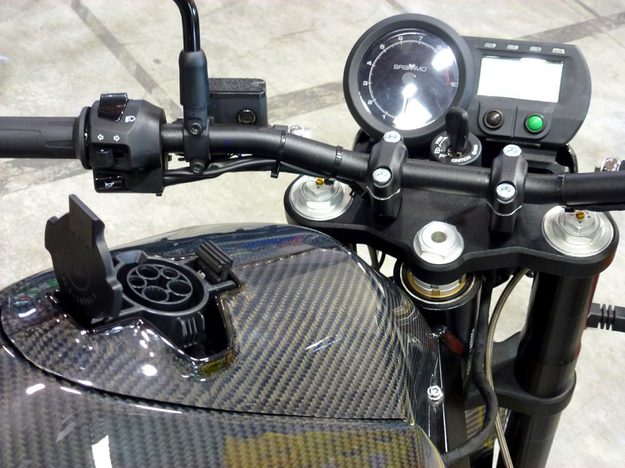 Brammo Empulse electric motorcycle preview plugin electric charging port