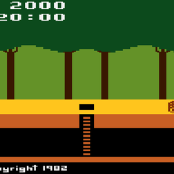 An explorer makes his way forward in Pitfall.