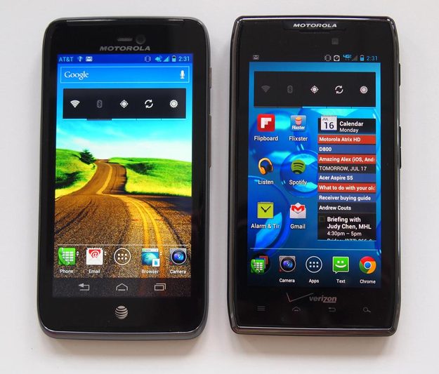 Motorola Atrix HD Review screen vs droid razr maxx
