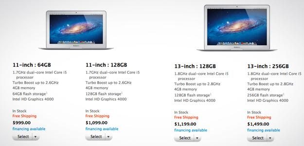 apple store macbook air choices