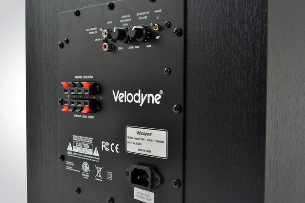 velodyne impact 12 subwoofer rear ports rca line in out io connections audio