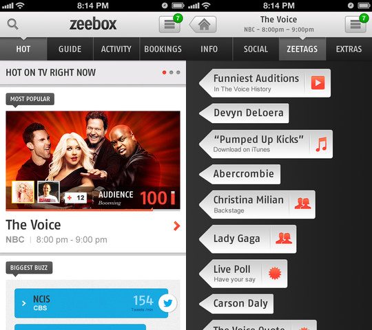 zeebox screenshot ipod touch game