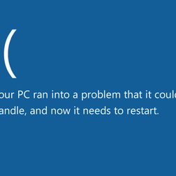 Windows Blue Screen of Death.