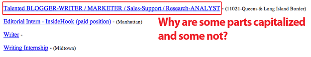 Craigslist headlines don't