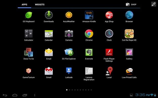 Lenovo Ideapad A2109 review screenshot app grid 2 tablet