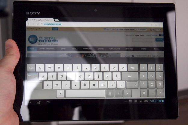 Sony Xperia Tablet S review keyboard