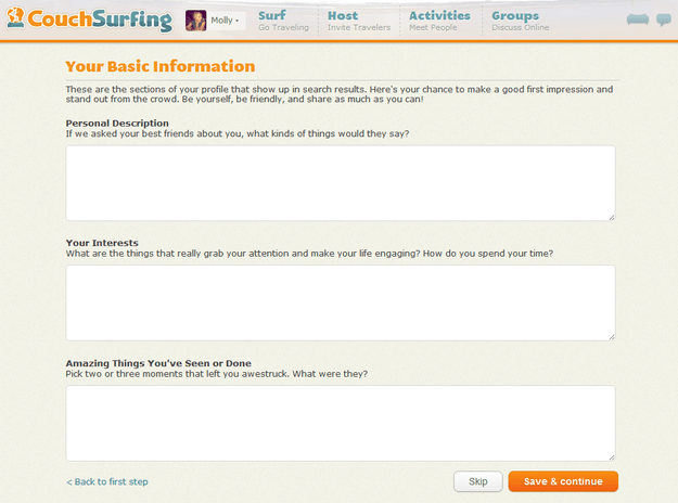 couchsurfing