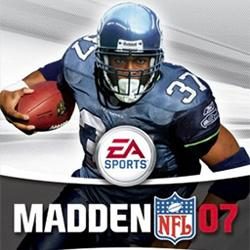 Shaun Alexander on the cover of Madden 07.