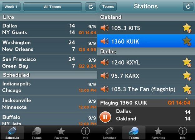 pro football radio screenshot football app
