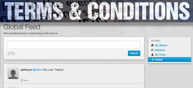 terms & conditions app net social media service