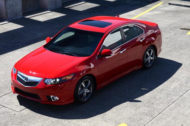 2012 Accura tsx exterior front top left angle sedan review