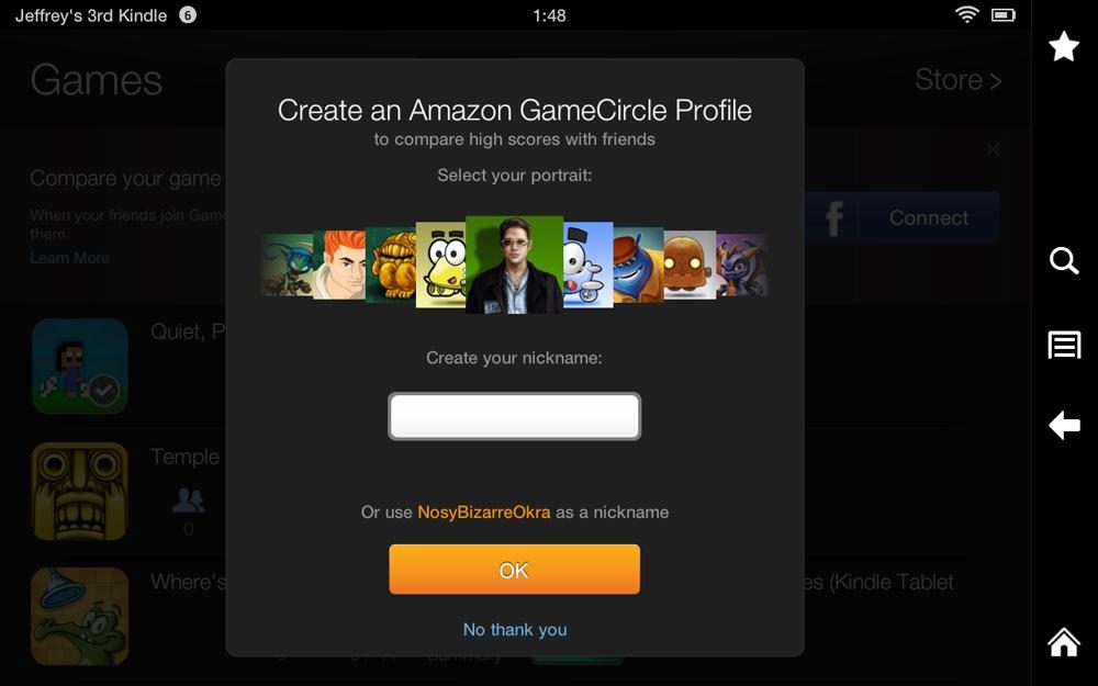 Amazon Kindle HD review screenshot gamecircle android tablet