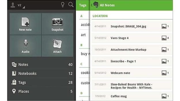 Evernote for android screenshot