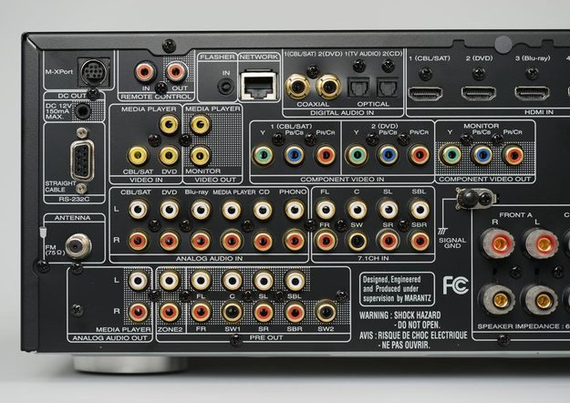 Marantz SR6007 AV receiver rear left ports