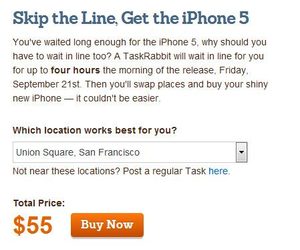 TaskRabbit iphone 5 task