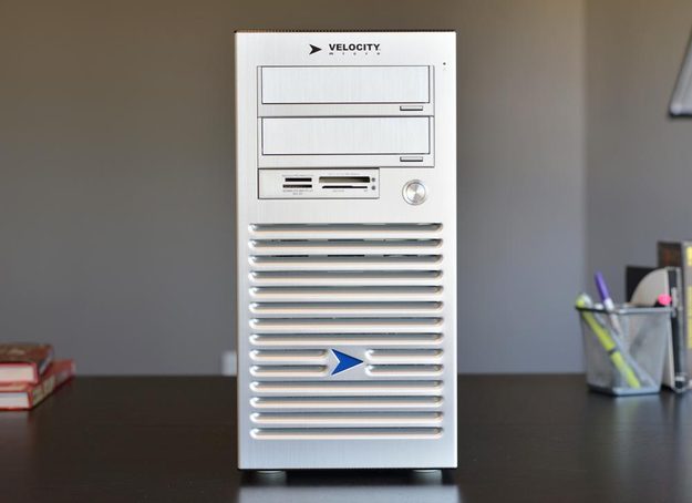 Velocity Micro Vector Campus Edition Review desktop case front desktop pc