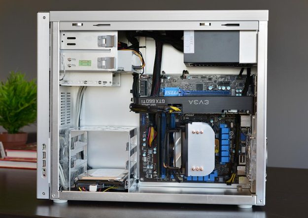 Velocity Micro Vector Campus Edition Review desktop case inside desktop pc