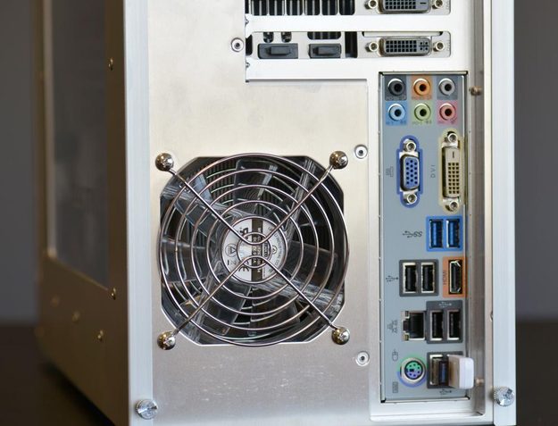 Velocity Micro Vector Campus Edition Review desktop case rear ports desktop pc