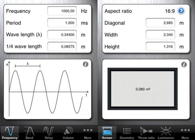 audiocalc videocalc screen smartphone app