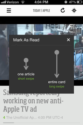 feedly mark as read