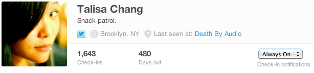 foursquare notification