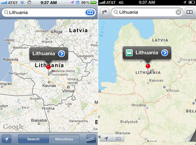 lithuania maps compare
