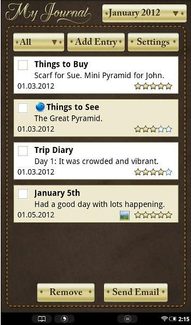 journal screenshot nook tablet app diary