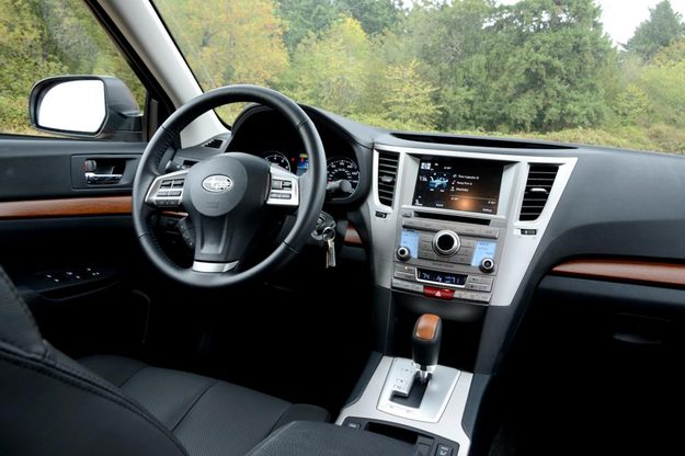 subaru outback review interior drivers from back SUV