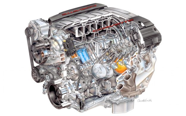 Corvette LT1 engine cutaway